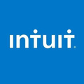 the intuit logo on a blue background